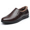 Warm Plush Lining Slip On Casual Flat Shoes For Men - Dark Brown
