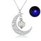 Fashion Halloween Luminous Unisex Necklace Moon Pumpkin Hollow Pendant Necklace Jewelry Gifts - Purple