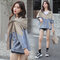 Denim Short Paragraph Loose Bf Hooded Casual Shirt - Photo Color