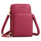 Women PU leather Clutches Bag Card Bag Large Capacity Multi-Pocket Crossbody Phone Bag - Red