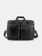 Men Multifunction Vintage Large Capacity 15.6 Inch Laptop Bags Briefcases Shoulder Bag Handbag - Black