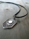 Vintage Carved Branch Moon Geometric Hexagon-shaped Alloy Charm Necklace - #01