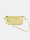 Women Acrylic Chain Folds Shoulder Bag Handbag Crossbody Bag - Yellow