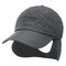 Mens Womens Solid Color Ear Protection Warm Velvet Baseball Cap Winter Adjustable Casual Hat - Gray