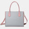 Women Patchwork Multifunction Multi-pocket 13.3 Inch Laptop Key Handbag Shoulder Bag - Gray