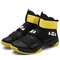 Men Comfy Slip Resistant Breathable Casual High Top Basketball Sneakers - Black Yellow