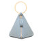 Triangle Creative PU Leather Zipper Coin Bags Card Holder Clutch Bag - Blue