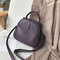 Women Crocodile Pattern Soft Round Crossbody Bag Vintage Handbag - Purple