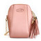 Women PU Leather Tassel Phone Bags Mini Crossbody Bags  - Pink