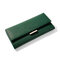 Women Solid Coin Purse Flap Card Holder Long Wallet Phone Bag - Green