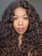 Mix-Color African Small Curly Long Hair Long Bangs High Temperature Fiber Wig - Brown