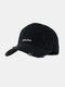 Unisex Cotton Solid Color Broken Hole Letter Embroidery Fashion All-match Baseball Cap - Black