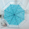 SaicleHome PEVA Romantic Cherry Blossoms Transparent Umbrella Folding Umbrella Sun Rain Gear - Blue