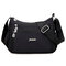Women Nylon Leisure Crossbody Bag Multi-Slot Waterproof Shoulder Bag - Black