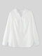 Solid Color Lapel Brief Plus Size Blouse for Women - White