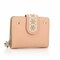 Women  PU Leather Multi-slots Short Wallet Card Holder Purse - Pink