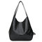 Women Casual Solid Tote Bag Shoulder Bag - Black