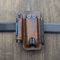 EDC Genuine Leather Multitool Flashlight Pen Organizer Gear Sheath Waist Belt Bag - Brown