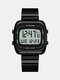 3 Colors Vacuum Plating Plastic Men Casual Sport Watch Luminous Waterproof Multifunctional Digital Watch - Black
