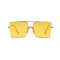 Metal Large Box Square Sunglasses Female Transparent Pink Ocean Sheet Big Box Sunglasses  - Yellow