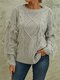 Nomadic Solid Tassel Pullover Long Sleeve O-neck Sweater - Gray