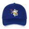 JASSY Unisex Baumwolle Polyester Süß Katze Druck Mode Frühling Sommer Freizeit Anpassung Outdoor Sonne Hut Baseball Cap - Blau