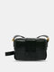 Women Faux Leather Brief Lattice Pattern Weave Mini Crossbody Bag Shoulder Bag - Black