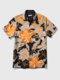 Chemises à manches courtes de vacances hawaïennes à imprimé floral pour hommes - Jaune