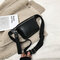 Women Crocodile Pattern Chest Bag PU Leather Waist Bag Vintage Crossbody Bag - Black