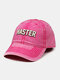 Unisex Washed Cotton Three-dimensional Letters Embroidery Sewing Thread Soft-top Fashion Baseball Cap - Rose