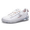 Men Stylish PU Leather Sport Casual Skate Shoes - White