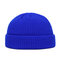 للجنسين الصلبة اللون قبعة صوف قبعة الجمجمة قبعة صغيرة - أزرق