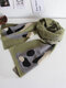 Women Autumn And Winter Knitted Keep Warm Contrast Color Wild Cute Jacquard Cat Mid-length Scarf - Green