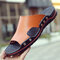 Men Large Size Non-Slip Leather Slippers Beach Shoes - Brown
