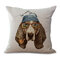 Mignon Animal Style coton lin carré housse de coussin canapé taie d'oreiller maison voiture bureau décor - #4