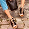 Большой размер Женское Повседневная обувь с открытым носком на плоской подошве Сандалии - Черный