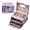 Leather Jewelry Storage Organizer 3 Layers Cosmetic  Container DIY Portable Gift Box - 02