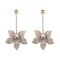 Vintage Resin Stereoscopic Flower Earrings Geometric Flower Pendant Earrings Bohemian Jewelry - Gray