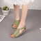 Season Female Sandals Europe And America Large Size Flat Sandals Women - Green