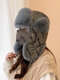 महिला आलीशान कार्टून ज्यामितीय पत्र पैटर्न प्रतिबिंबित गर्दन कान संरक्षण मुखौटा ट्रैपर टोपी के साथ विंडप्रूफ गर्मी - #08
