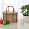 Folding Bamboo Storage Basket Portable Shopping Fruit Vegetables Tote Bag Outdoor Picnic  - Yellow