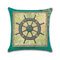 Taie d'oreiller décorative carrée en lin coton recouverte de coton et de tortue marine bleue - #4