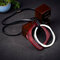 Ethnic Statement Geometric Wood Metal Pendant Necklaces Adjustable Retro Leather Necklaces for Women - Red