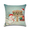 Retro Christmas Santa Snowman Pattern Linen Cushion Cover Home Sofa Soft Throw Pillowcases Art Decor - #4