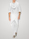Mens Solid Long Sleeve Muslim Two Pieces Outfits - White