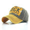 Men Washed Cotton Baseball Cap Outdoor Sunshade Adjustable Hats - Yellow