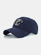 Unisex Cotton Boat Anchor Letters Embroidery All-match Sunscreen Baseball Caps - Navy