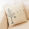 Concise Style Flower Pattern Square Cotton Linen Cushion Cover Car and House Decoration Pillowcase - L