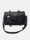 Men Vintage Wear-Resistant Waterproof Faux Leather Crossbody Bag Handbag - Black