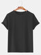 Men Cotton Linen 8 Colors Solid Round Neck Loose Short Sleeve Casual T-Shirt - Black